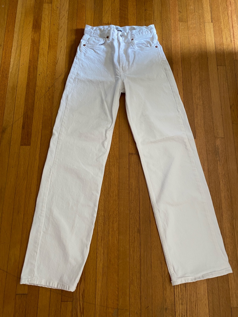 Zara White Straight Leg Jeans